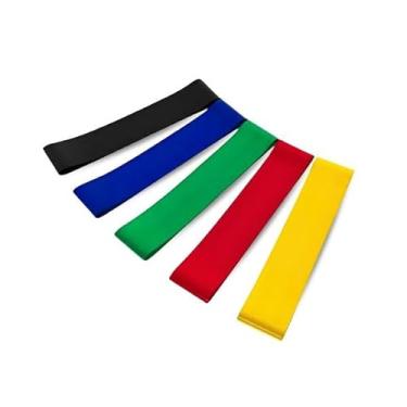 Imagem de Kit 5 Mini Bands Elásticas – Academia Portátil para Treinar em Casa, na Academia ou ao Ar Livre Ideal Musculação Funcional Alongamento Reabilitação