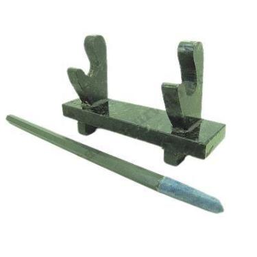 Imagem de Varinha Ponta de QUARTZO AZUL Corpo Pedra Natural Árdosia - Cristaisde