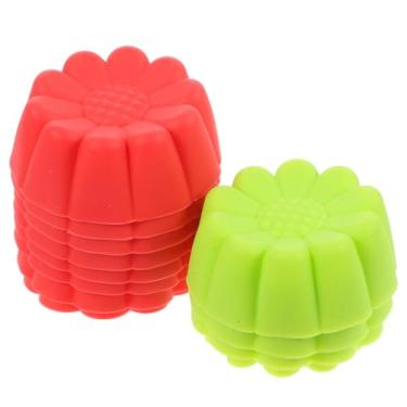 Imagem de Forro de cupcake de silicone em forma de girassol, 12 peças, para assar, bojos reutilizáveis, resistentes ao calor, não aderentes, moldes de bolo (cor aleatória)