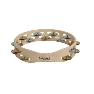 Imagem de Pandeiro de madeira Tycoon fileira dupla com jingles misturados brilhantes