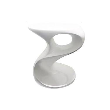 Imagem de Mesa lateral de 49,8 cm de altura, mesa de canto para sala de estar, cabeceira, mesa de centro moderna para espaços pequenos, mesa de canto para móveis domésticos, mesa de centro pequena (branca)