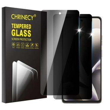 Imagem de CHRINECY Pacote com 2 protetores de tela de privacidade para Motorola Moto G Power 2026, película de vidro temperado, dureza 9H, antiarranhões, clareza HD premium, compatível com capas, fácil
