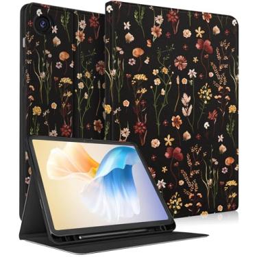 Imagem de Wazzasoft Capa para Samsung Galaxy Tab A9+ – Capa fólio inteligente com porta-lápis embutido, design fofo para tablet Samsung A9 Plus, capa de 11 polegadas (SM-X210/X216/X218), floral retrô