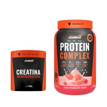 Imagem de Whey Protein Complex New Millen 900g e Creatina-Unissex