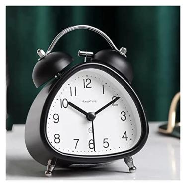 Imagem de x3anggyt5 Despertador para quarto, despertador alto para pessoas que dormem profundamente, despertador duplo de 12 cm com luz de fundo para quarto e decoração de casa relógio de mesa (preto)