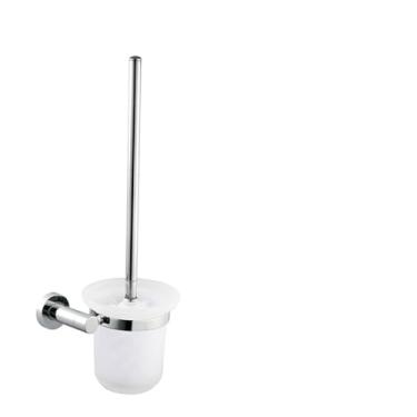 Imagem de Conjuntos de ferragens cromadas para banheiro de aço inoxidável, suporte de escova de vaso sanitário, rolo de papel e toalha, prateleira de chuveiro, saboneteira, ganchos de roupão de parede, suporte