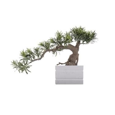 Imagem de Bonsai artificial verde plantas em vaso zen ornamentos de paisagismo decoração de casa árvore simulação de árvore decoração interior de alta qualidade árvore bonsai artificial