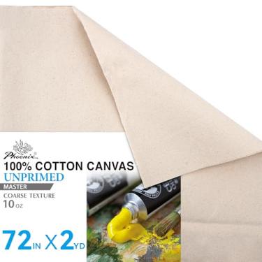 Imagem de PHOENIX Tecido de lona sem primer de 283 g da The Yard - 183 cm de largura x 2 jardas de comprimento pano de algodão resistente para pintura a óleo e acrílico, alongamento DIY e projetos de arte