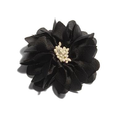 Imagem de NevStp 10 peças, 23 cores, 5 cm, tecido enrugado, flores de cabelo de chiffon antigas para decoração de casamento, várias cores