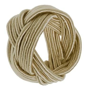 Imagem de Kit Porta Guardanapo Corda Para Mesa Posta Durável Rafimex (Pérola)