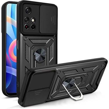 Imagem de Capa Case Xíaomi Poco M4 Pro 5G e Redmi Note 11T 5G (2022) (Tela 6.6) Shield Dupla Camada Com Stand e Anel (Preto)