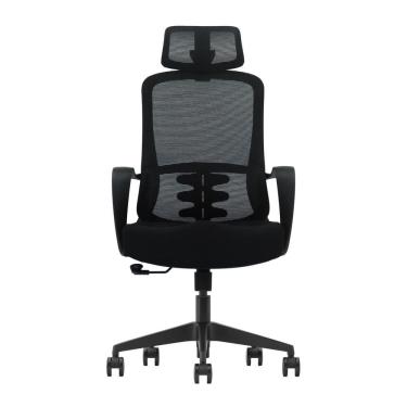 Imagem de Cadeira De Escritório Ergonômica ZARUUS VENUS Apoio de Pescoço e de Braços com Ajuste Encosto Inclinação Malha Preta