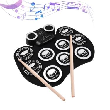 Imagem de Bateria Eletrônica Portátil Rolável Silicon Digital Drum com Alto-falantes Integrados Pedais de Pé Monitoramento Fones Ouvido Integrada Estéreo