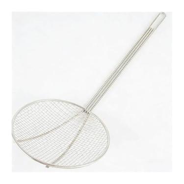 Imagem de Colher de skimmer de aço inoxidável com filtro de malha fina, peneira de alimentos de metal multifuncional com alça de prata para hotpot, lanches fritos e filtro de macarrão de cozinha