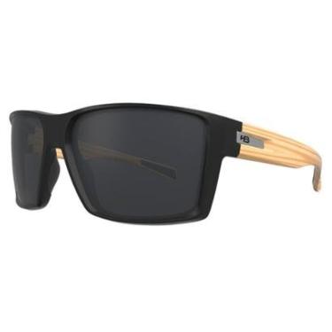 Imagem de Óculos de Sol HB Byron Matte Black Wood Gray - Preto 60-Unissex