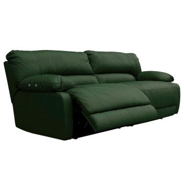 Imagem de Sofá 2 Lugares Reclinável Elétrico Asmará 174cm Couro Verde - Gran Belo