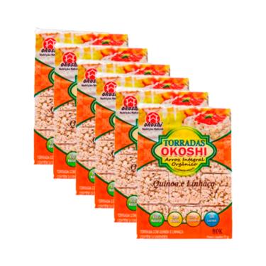 Imagem de Kit 6X: Torrada de Arroz Integral Quinoa/Linhaça Orgânica Okoshi 75g