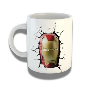 Imagem de Caneca De Porcelana 325ml Com Design 3d Exclusivo Cabeça Homem De Ferro