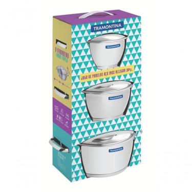 Imagem de Jogo De Panelas Tramontina Allegra Em Aço Inox 3 Peças