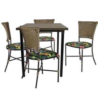 Imagem de Mesa De Cozinha Cadeiras Gramado Pequi Jogo De Jardim