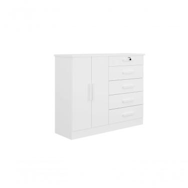 Imagem de Cômoda New Athos 5 Gavetas Com Sapateira D Doro Branco