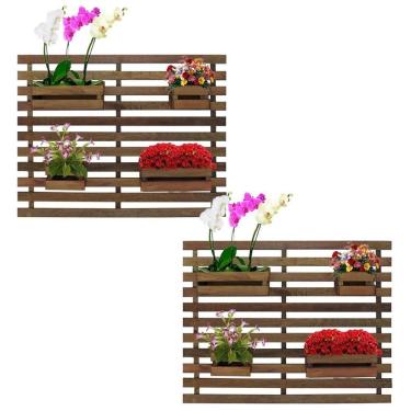 Imagem de Kit 2 Floreiras Jardim Vertical 100 X 80 Cm Madeira Maciça