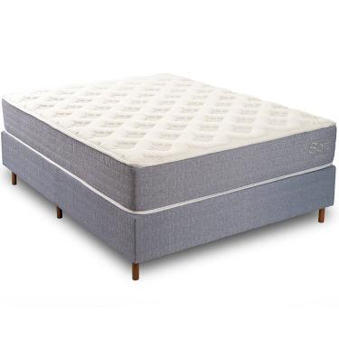 Imagem de Conjunto Cama Box Casal de Molas Soft - 138x188 Kappesberg - Cinza