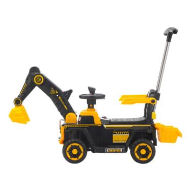 Imagem de Retroescavadeira Elétrica 6V com Pá Móvel e Alça de Empurrar - Amarela