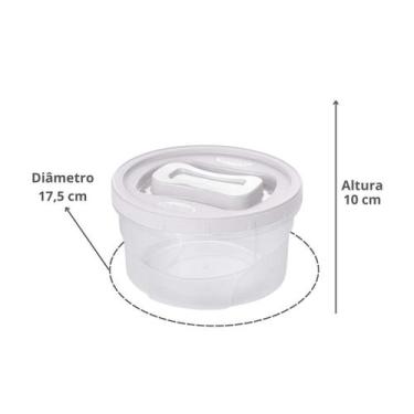 Imagem de Pote Plástico Tradicional Redondo com Tampa Rosca 1,4 L Plasutil