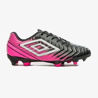 Imagem de Chuteira Campo Fifty V Umbro Unissex Cor:Preto+RosaTamanho:42Gênero:Un