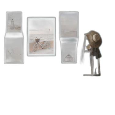 Imagem de Composição 5 Quadros Praia Soft - Bicicleta