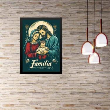 Imagem de Quadro Sagrada Família De Nazaré 45X34Cm - Com Vidro