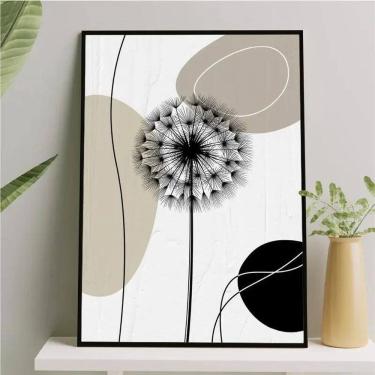 Imagem de Quadro Dente De Leão - Abstrato 45X34Cm - Com Vidro Preta