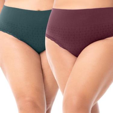 Imagem de Kit com 2 Calcinhas Biquíni Com Renda Sem Costura Plus Size Midnight e