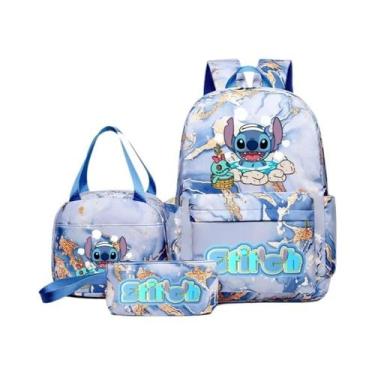 Imagem de Conjunto De Mochila Anime Lilo & Stitch Para Crianças Com Bolsa De Alm