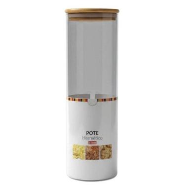 Imagem de Pote Vidro Tampa Bambu Hermético 2 Litros Cozinha Alimentos - Kadê