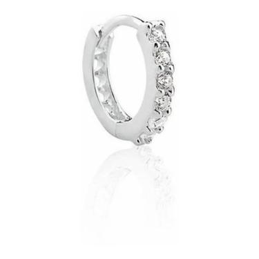 Imagem de Piercing Cartilagem Brinco Argola Prata Pedra Zirconia 6 Mm - De Castr