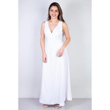 Imagem de Vestido longo de viscose slub transpassado 71116-Feminino