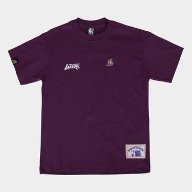 Imagem de Camiseta Infantil NBA Los Angeles Lakers Mitchell & Ness Menino, Roxo,