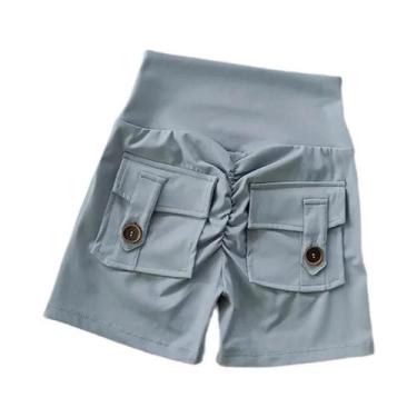 Imagem de Shorts De Fitness Femininos Sem Costura De Cintura Alta, Efeito Levant