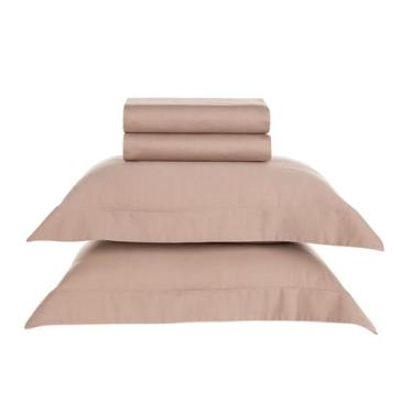 Imagem de Jogo de Cama Queen Karsten Bossa 300 Fios Algodão Egípcio 04 Peças, Nu