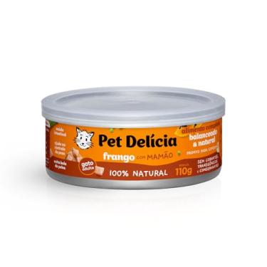 Imagem de Pet Delícia Frango com Mamão 110g, Alimentação Natural para Gatos para Digestão Leve