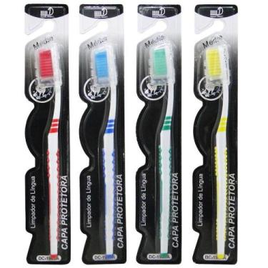 Imagem de Escova dental media com protetor de cerda colors craft - OM UTILIDADES