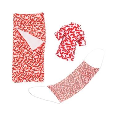 Imagem de Saco De Dormir Estilo Natalino Para Boneca De 30cm, Acessórios Para Bo