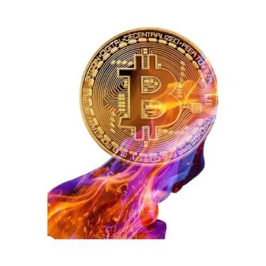 Imagem de Pintura Em Tela Moderna De Bitcoin, Pôster De Arte Nórdica Para Decora