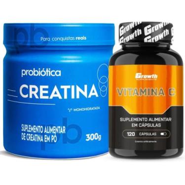 Imagem de Creatina 300g Probiotica + Vitamina C 120 Caps Growth - Probiótica