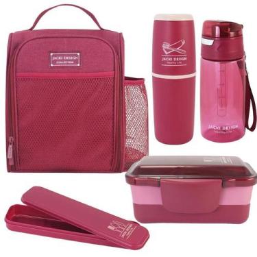 Imagem de Kit Bolsa Térmica Marmita 5 Peças Coleção Joy Nova Jacki Design, Marsa