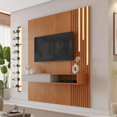 Imagem de Painel para Tv até 65 Polegadas 100% Mdf 182cm com Led Impérium Naturale/Off White