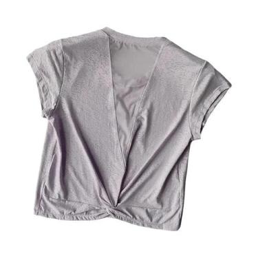 Imagem de Camisa Esportiva Feminina De Malha, Manga Curta, Top De Ioga, Respiráv