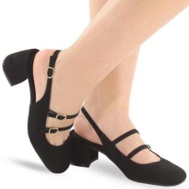 Imagem de Sapato Modarpe Slingback Boneca Salto Grosso Feminino B65-Feminino